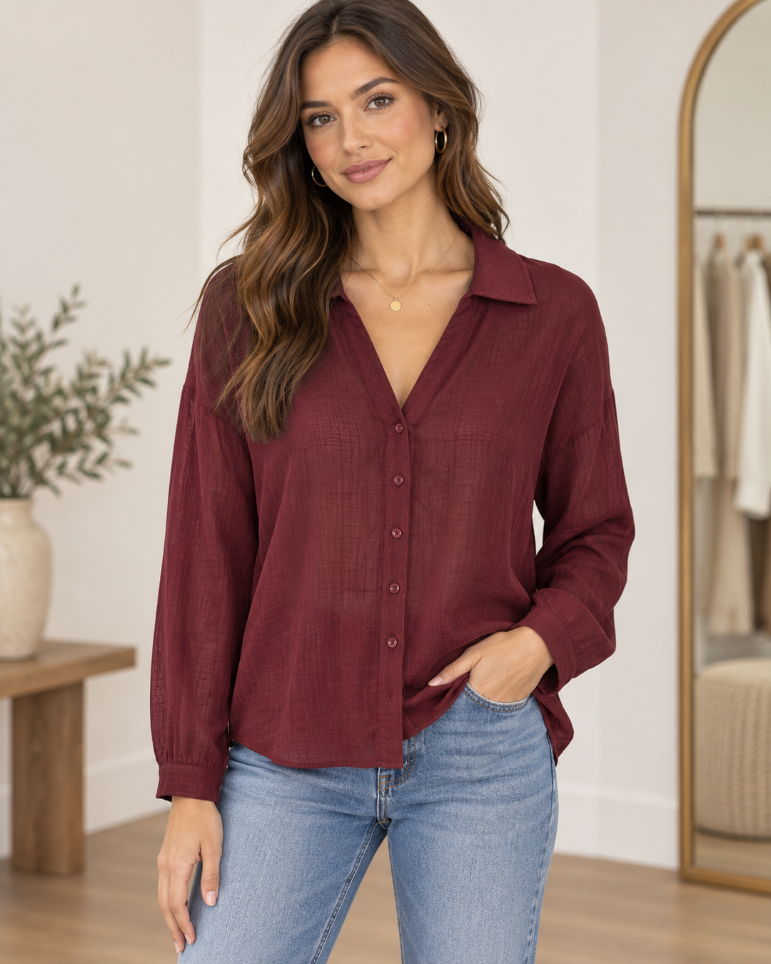 Kyra Top in Burgundy