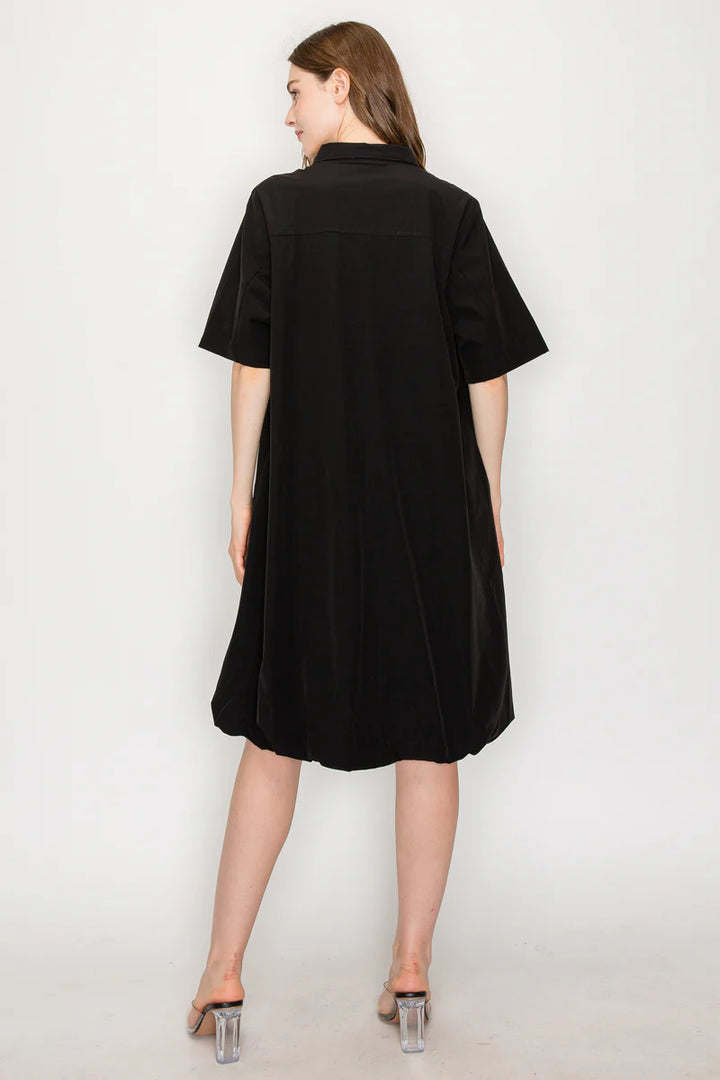 Joella Stretch Parachute Dress in Black
