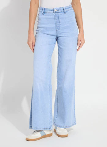 Lysse Iris Wide Leg Everyday Denim in Bleached Blue