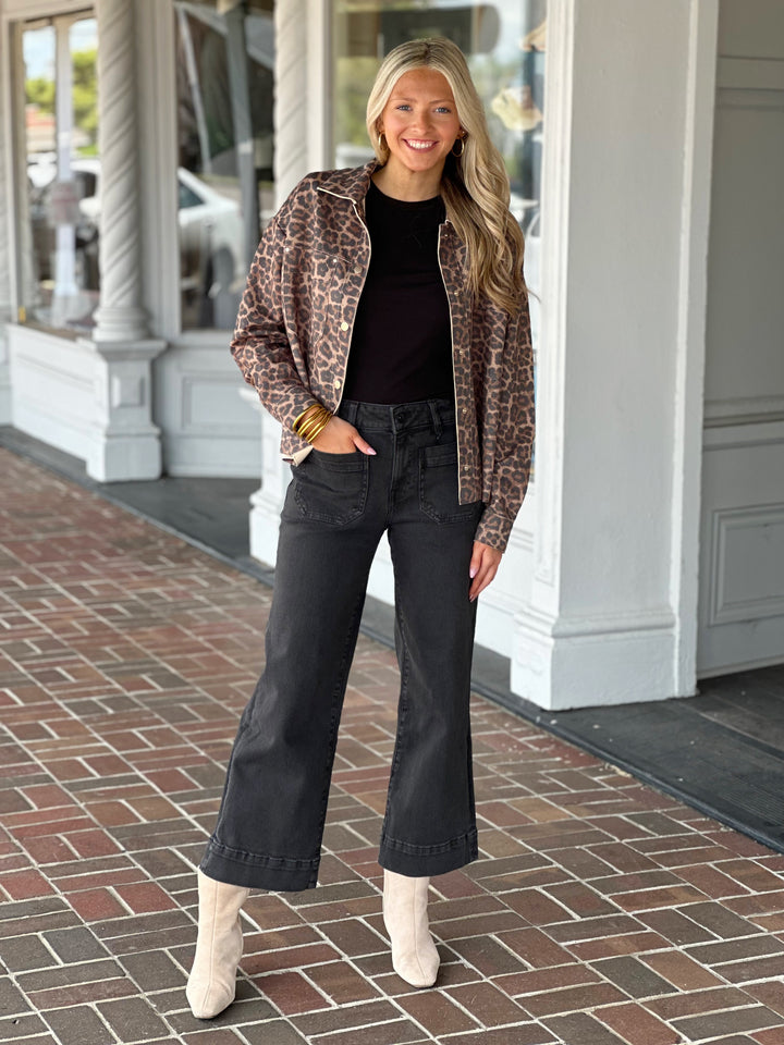 Charlie B Leopard Printed Jacket