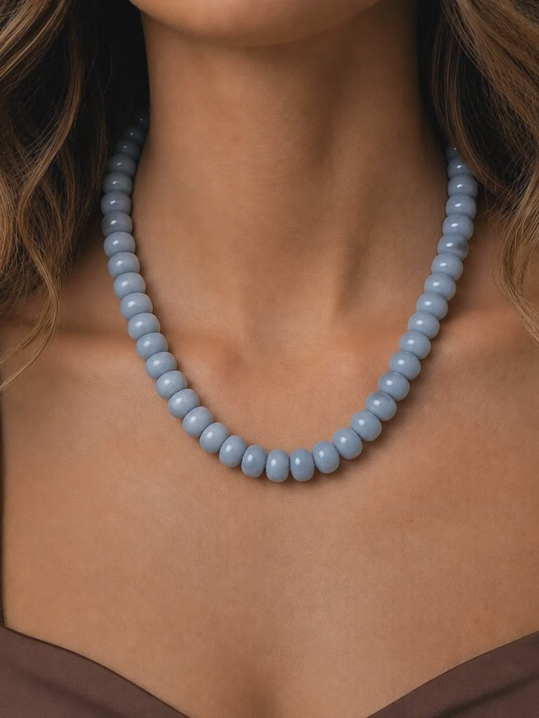 TOP SHELF Beaded Necklaces in Light Blue