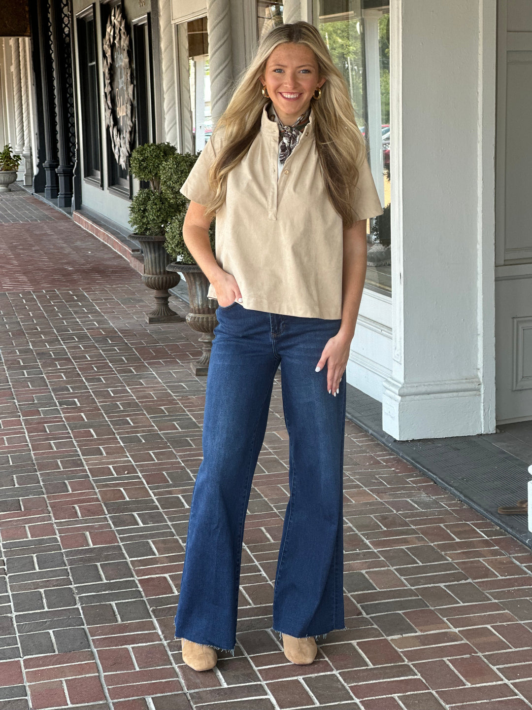 Let It Be Easy Beige Top