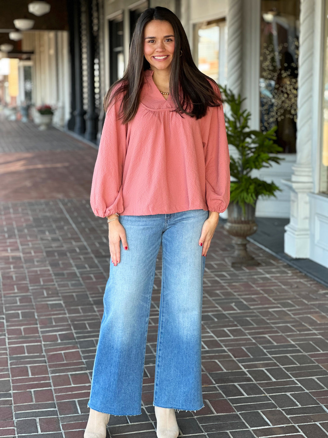 Textured Dusty Rose Top