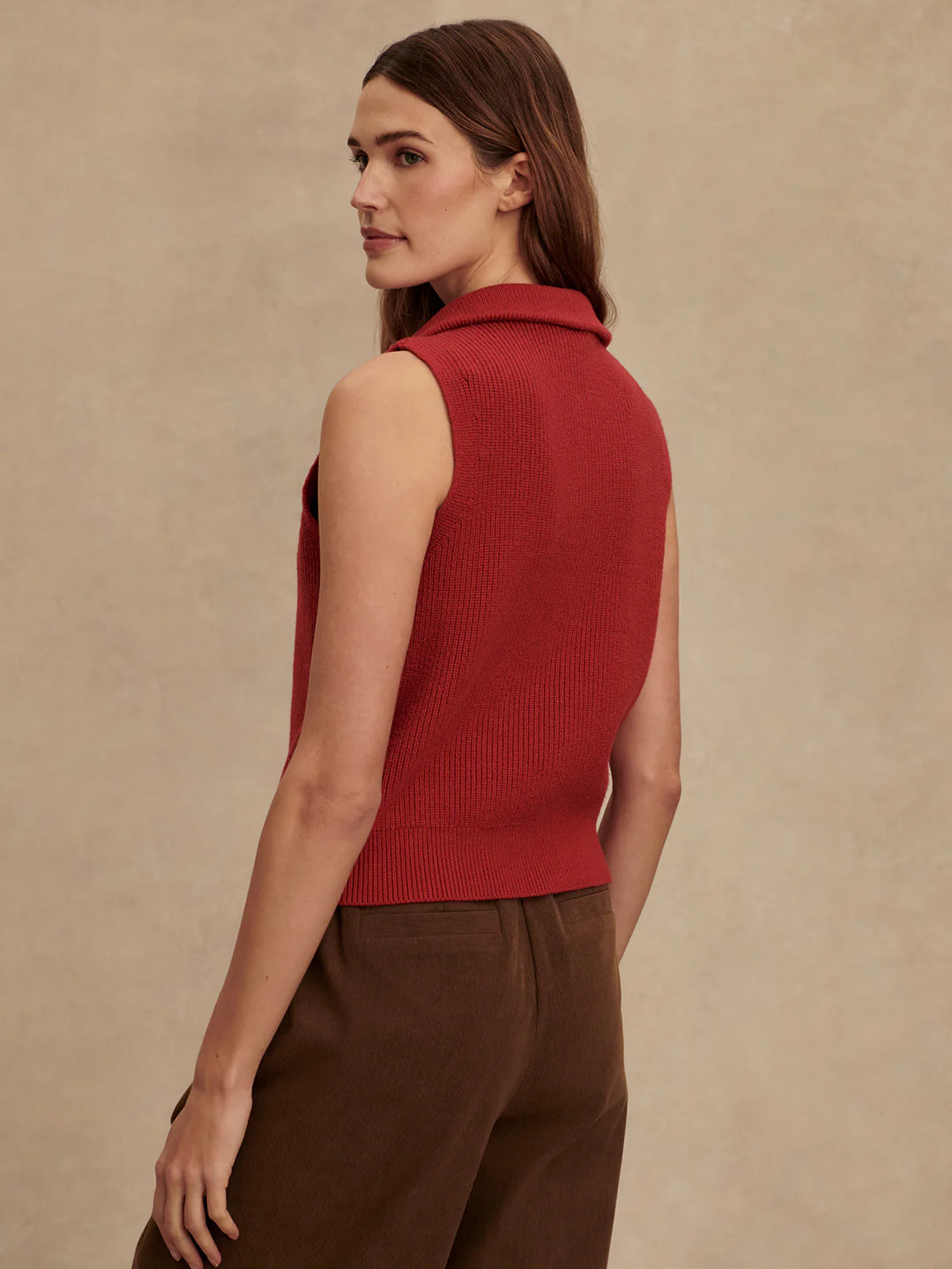 Varley Amina Half-Zip Knit in Lava Falls