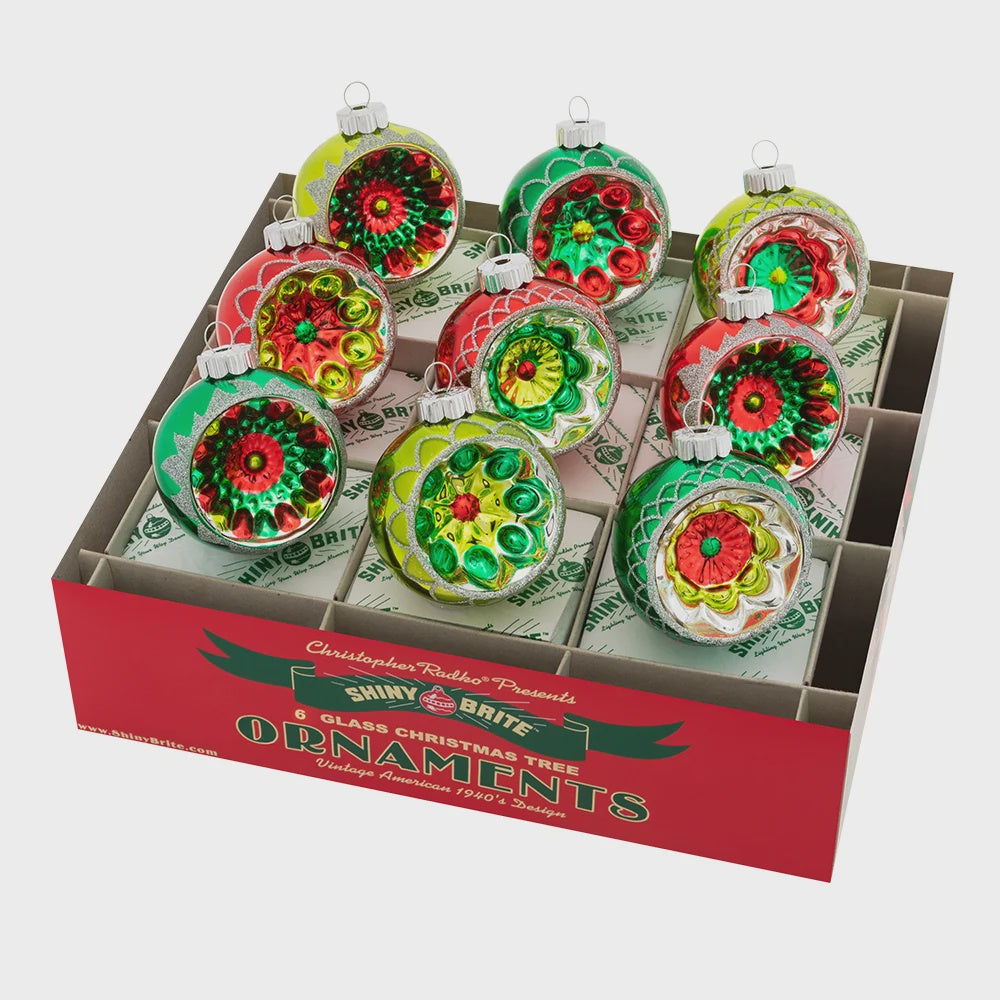 Christopher Radko Holiday Splendor 9 Count 2.5" Reflector Rounds Ornaments