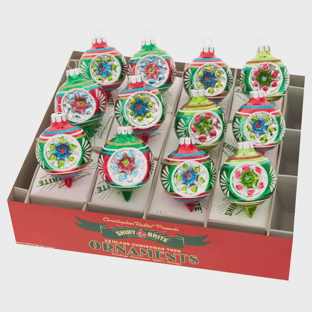 Christopher Radko Holiday Splendor 12 Count 1.75" Decorated Reflector Rounds Ornaments