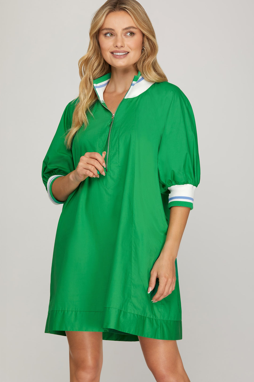 Green Drop Shoulder Dress