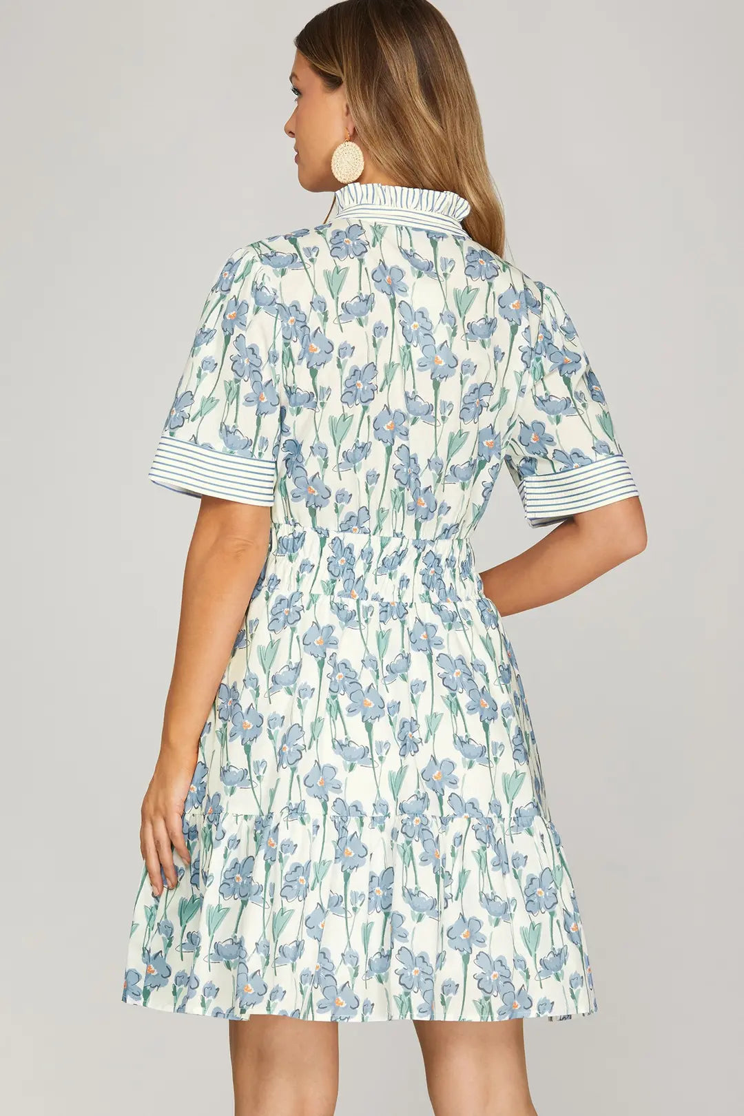 Blue Floral Mini Dress