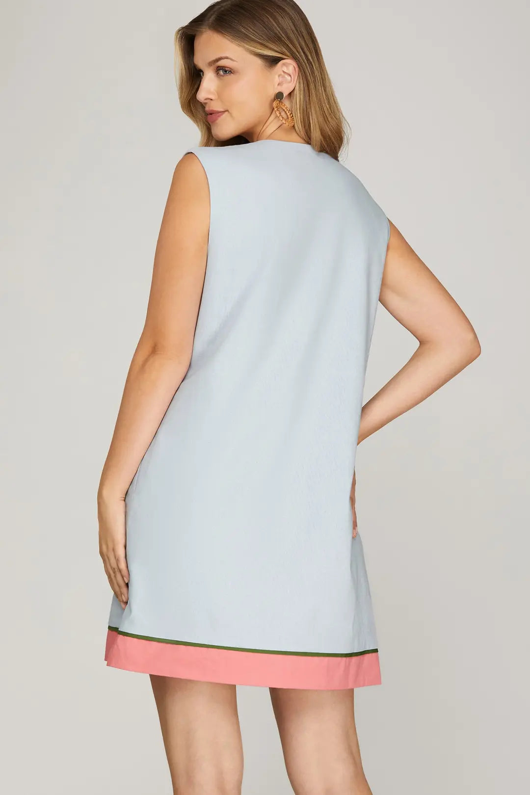 Blue Sleeveless Mini Dress