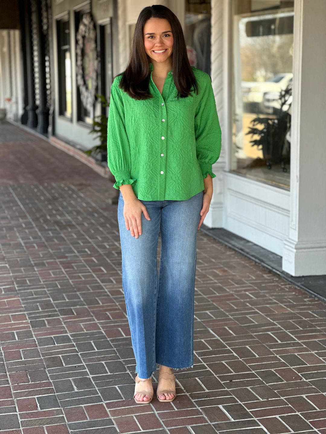 Finley Fiona Top in Kelly Green