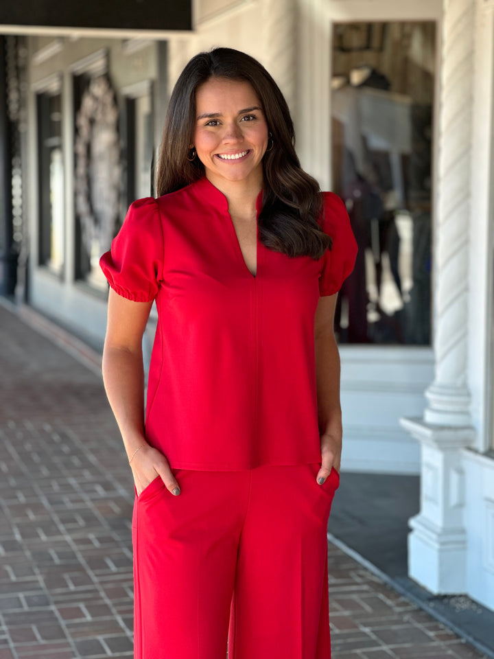 Jude Connally Coco Ponte Top in Red