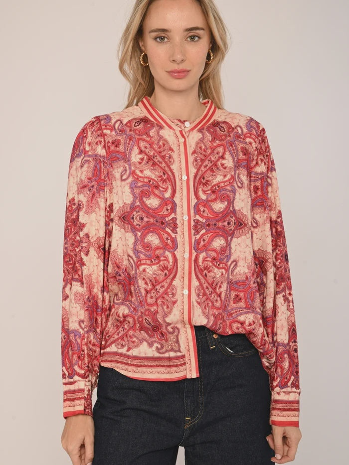 Love The Label Novalie Top in Hearts In Tandem Print