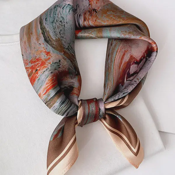 Square Leisure Fashion Printed Scarf in Brown