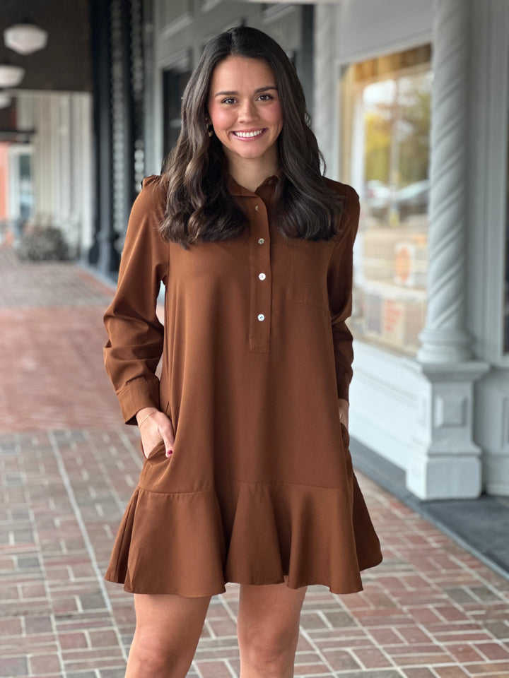 The Bottom Line Brown Dress