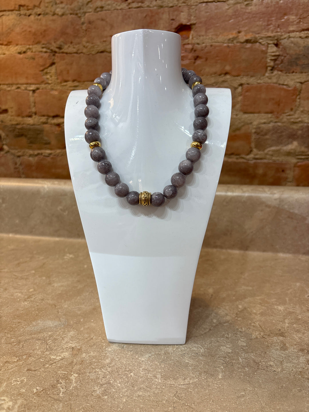 HIGH STRUNG Handmade Beaded Necklaces in Grey