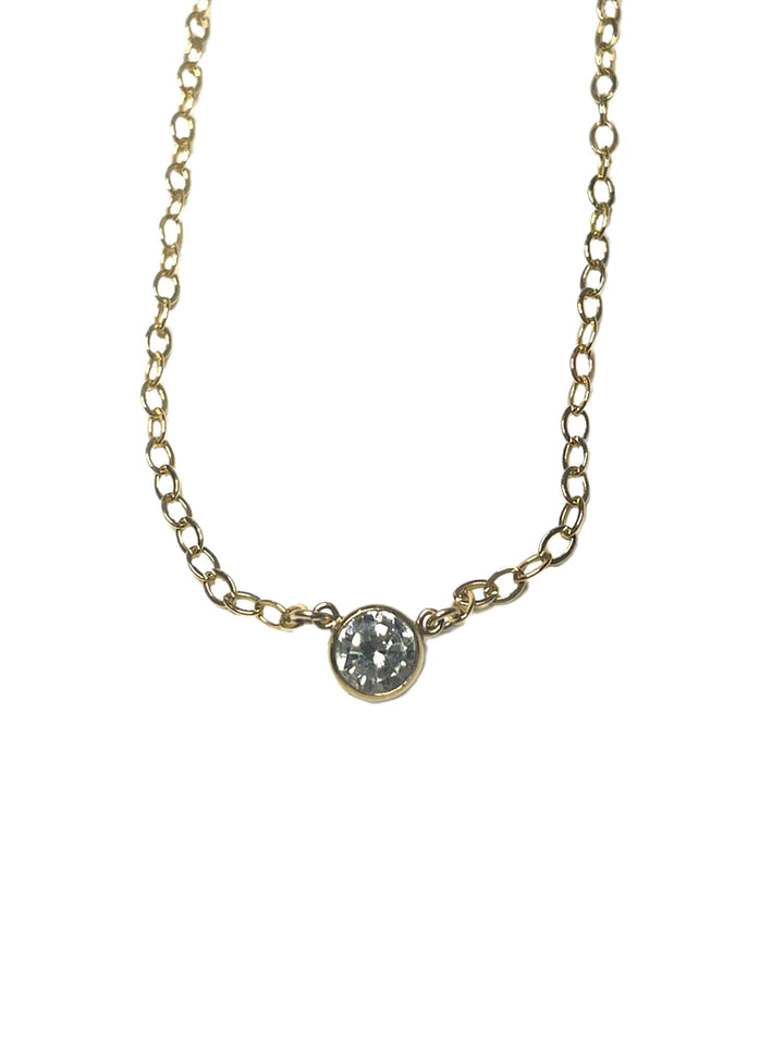 LJ Sonder Steph Solitaire Gold Necklace