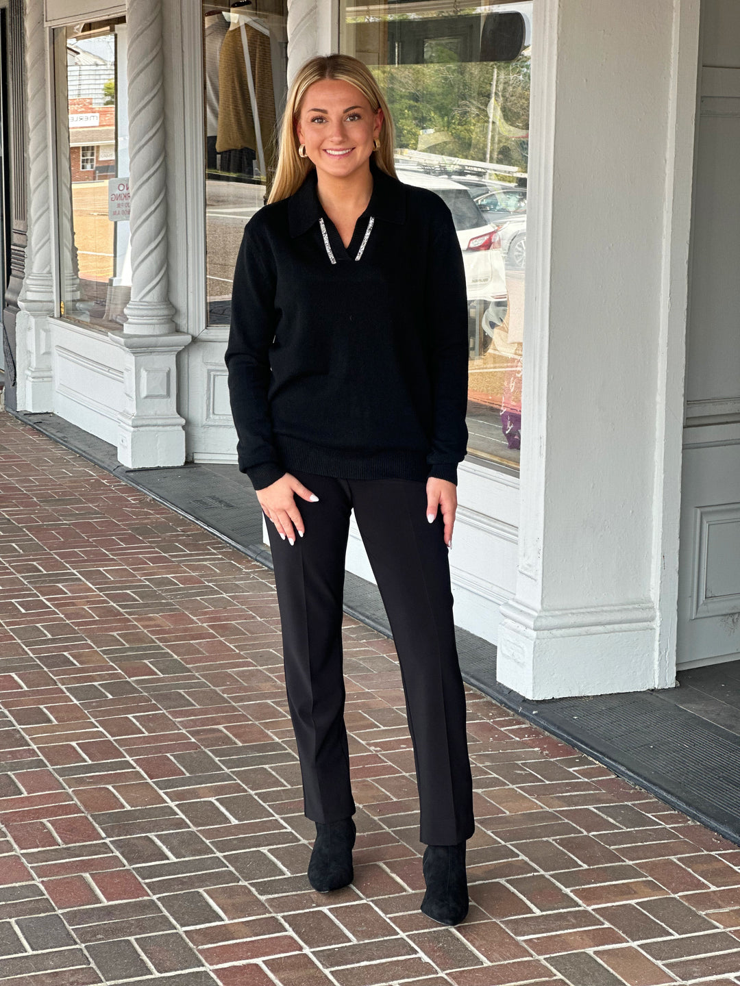Nikky Apparels V-Neck Sweater in Black
