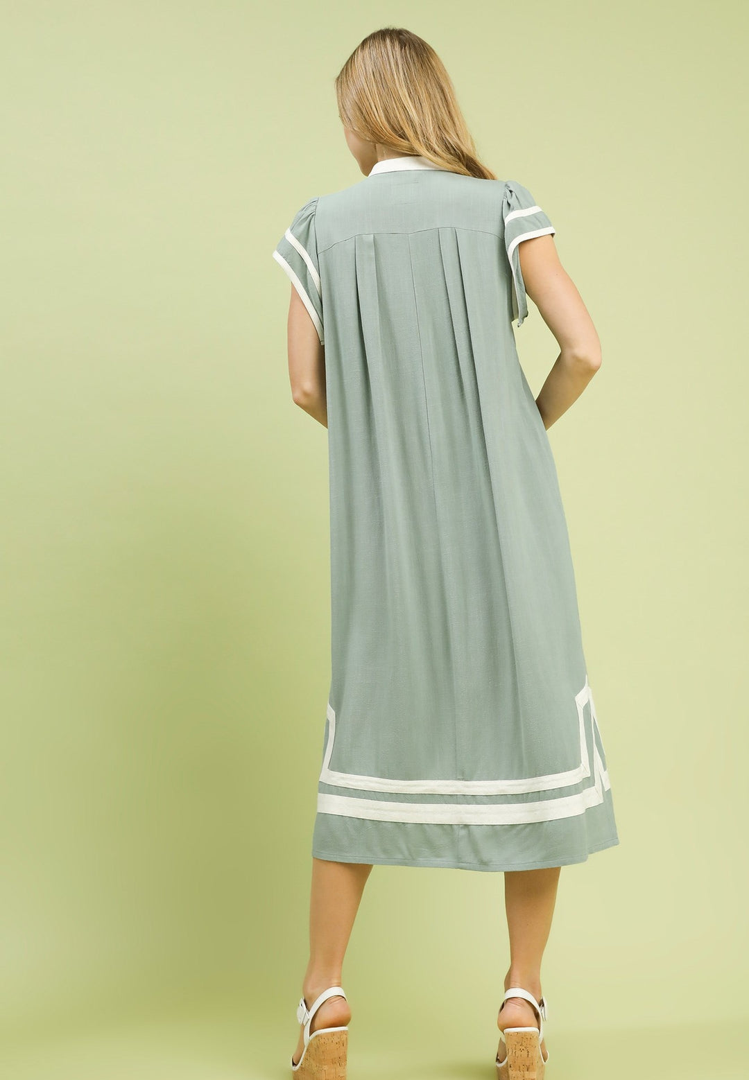 Mint Linen Midi Dress