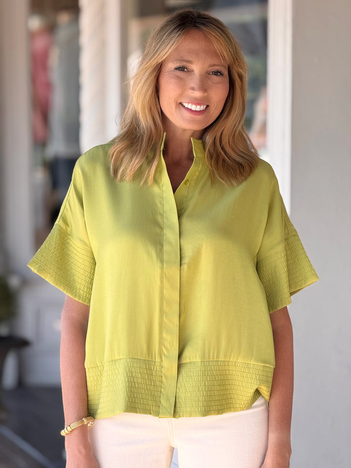 Lime Shimmer Etch Top