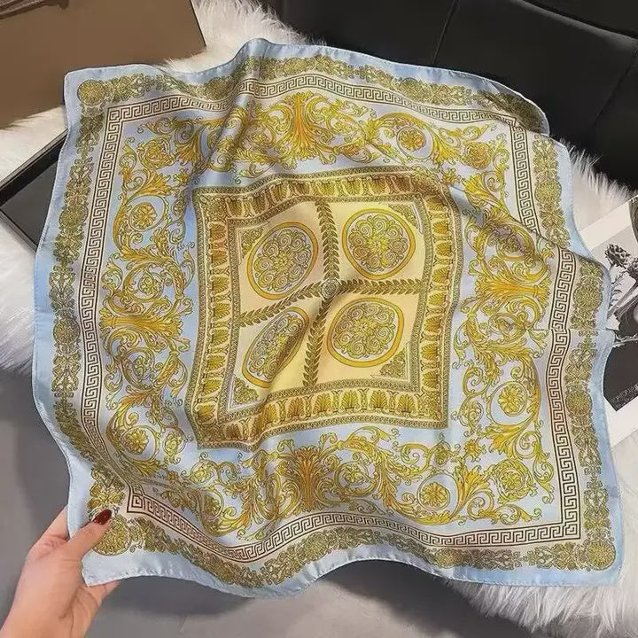 Yellow Square Printed Scarf