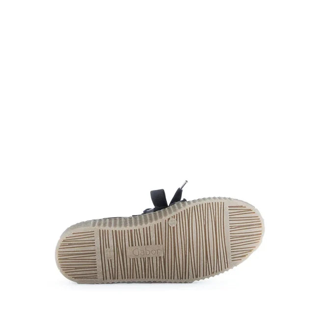 Gabor Gabor Black Suede Bow Sneaker