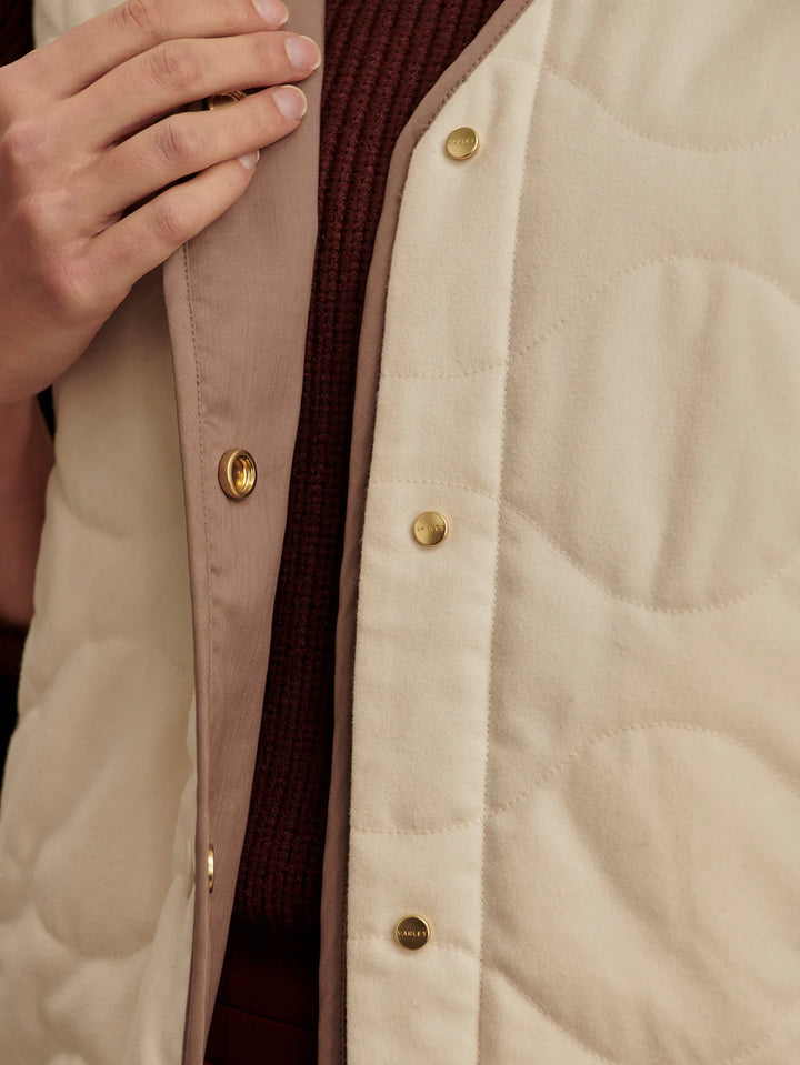 Varley Lori Reversible Gilet in Ash Taupe/ Birch