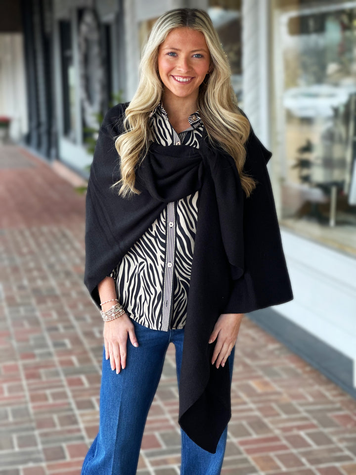 All Black Pull Through Shawl