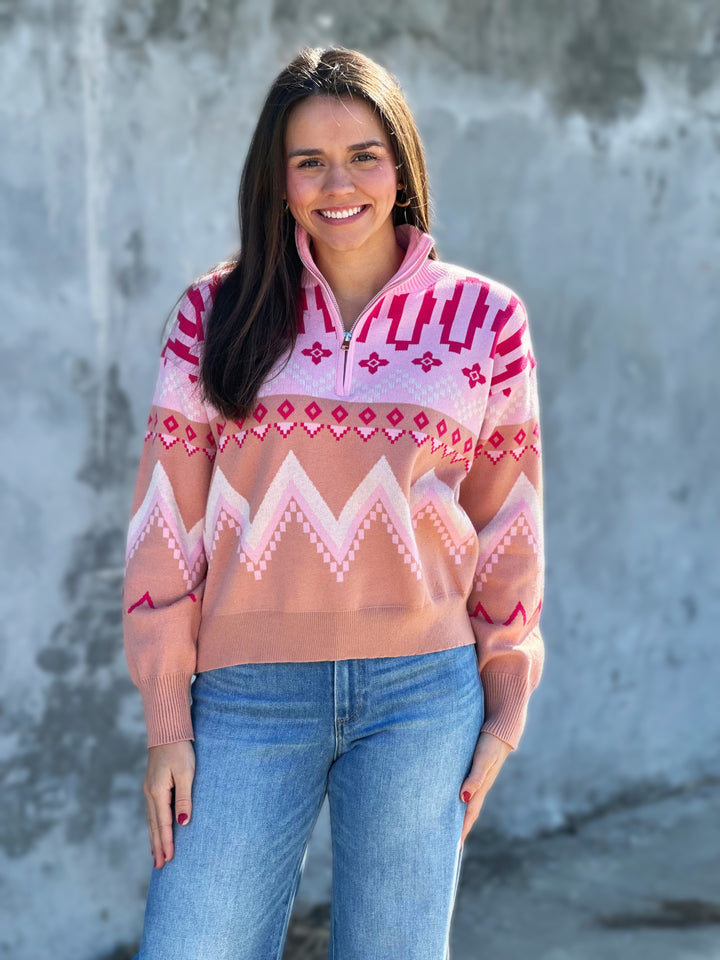 Not So Fast Pink Multi Sweater