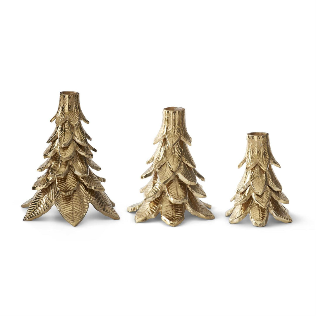 Gold Metal Christmas Tree Taper Candle (sold individually)