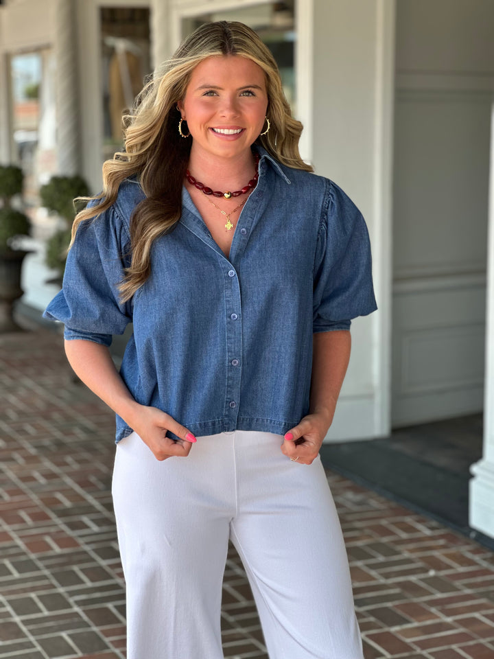 Anywhere You Go Denim Top