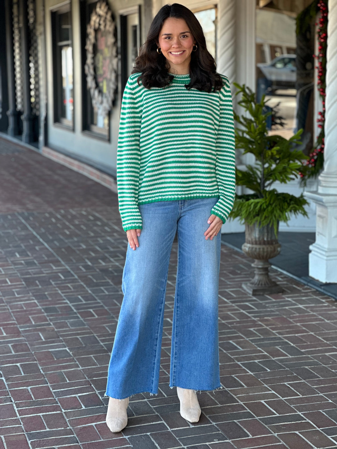 Green Stripe Sweater