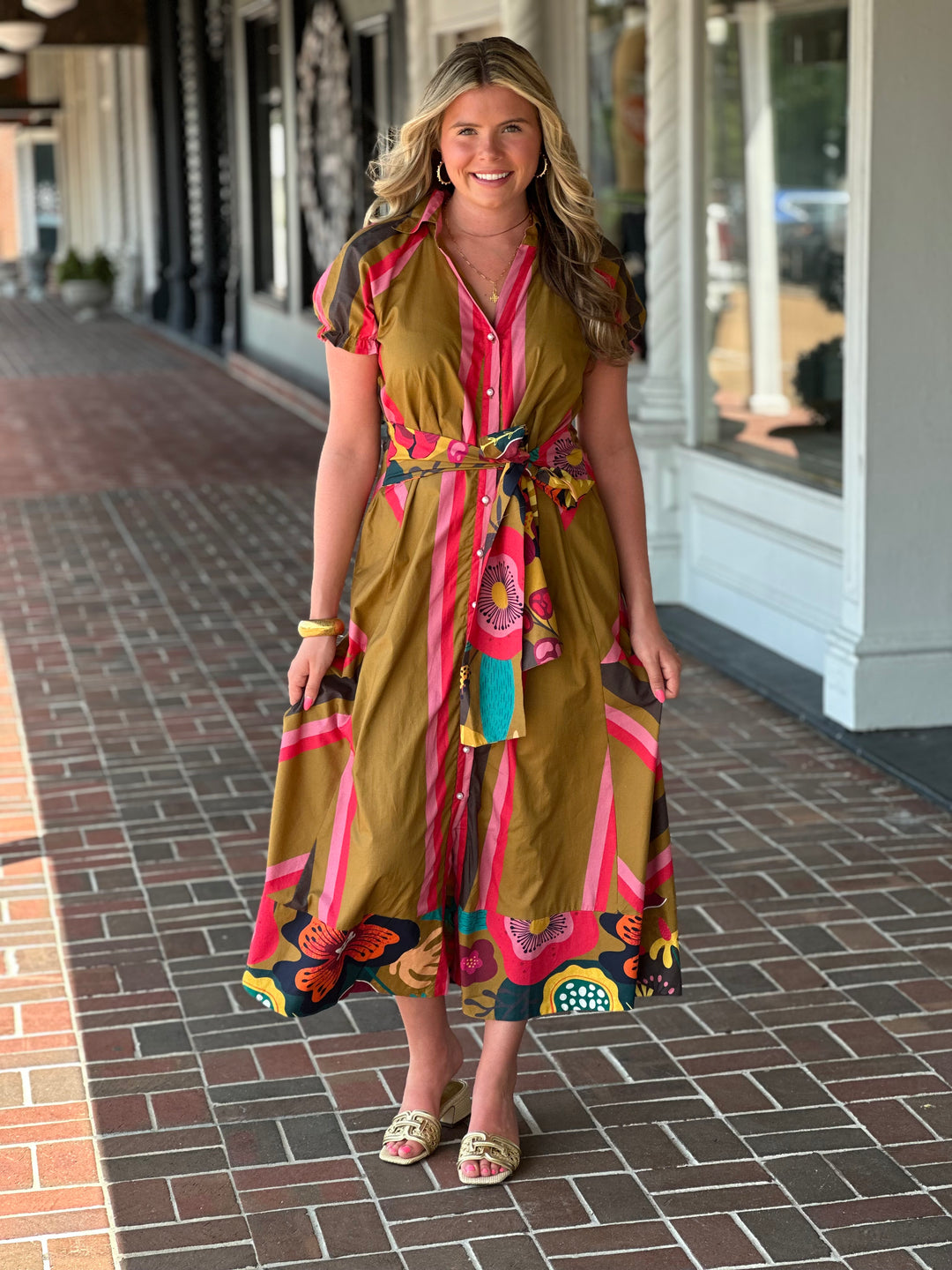 Just Darviny Montclair Dress in Ember Stripe