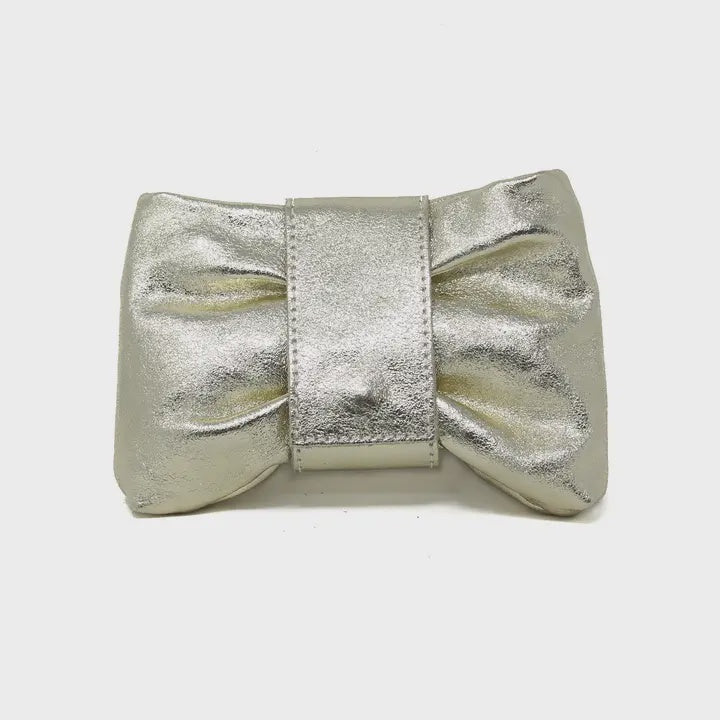 Genuine Italian Leather Clutch in Gold