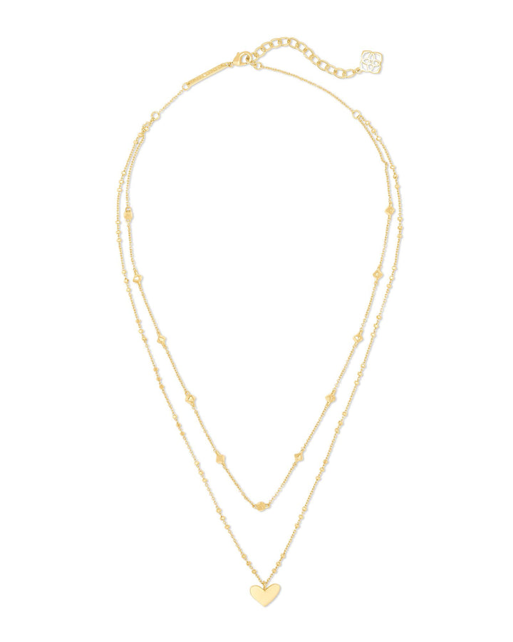 Kendra Scott Ari Heart Multi Strand Necklace in Gold Metal