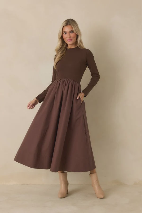 Prosperina Reese Dress in Chocolate