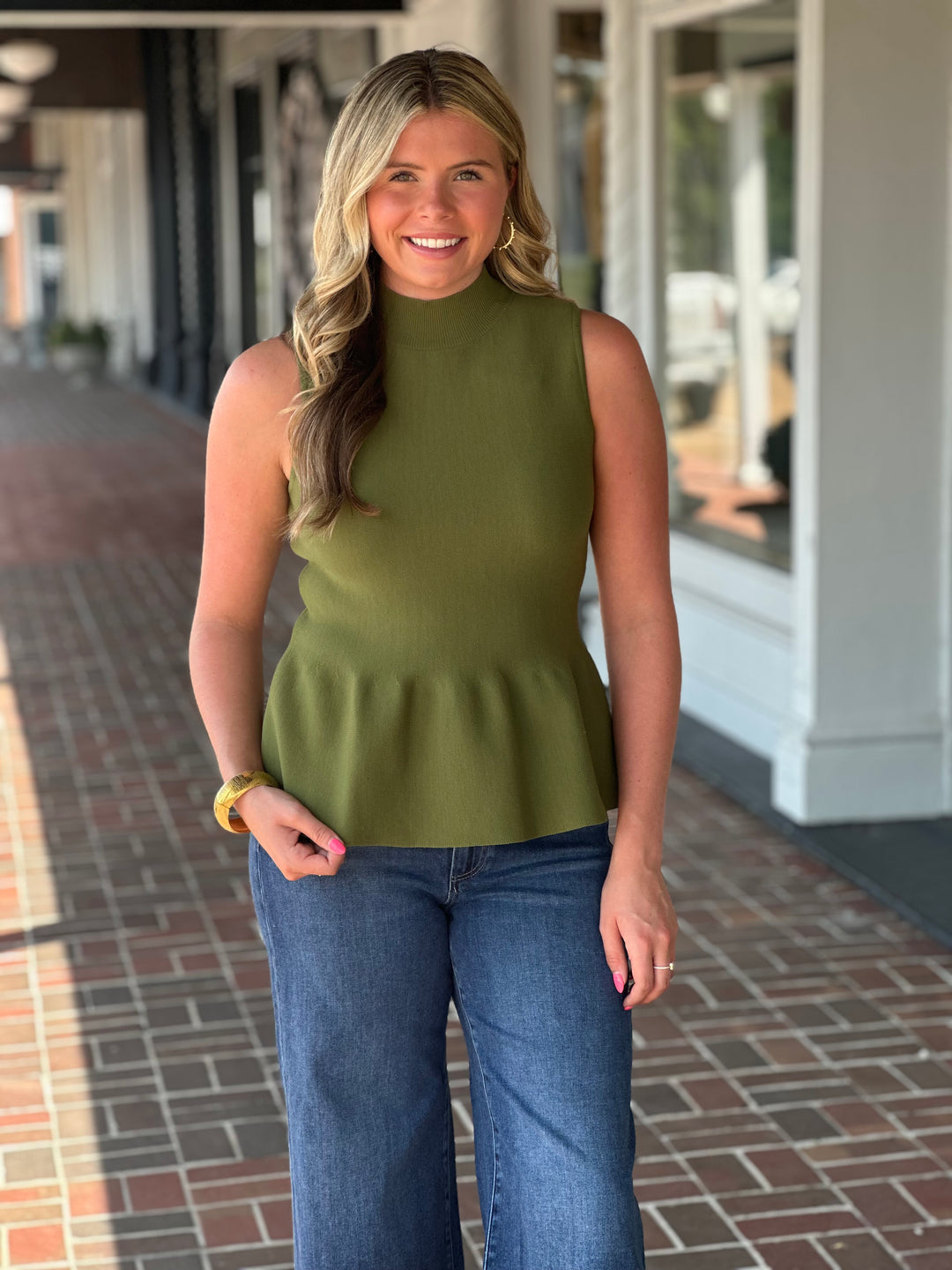 Naturally Mine Olive Green Sleeveless Top