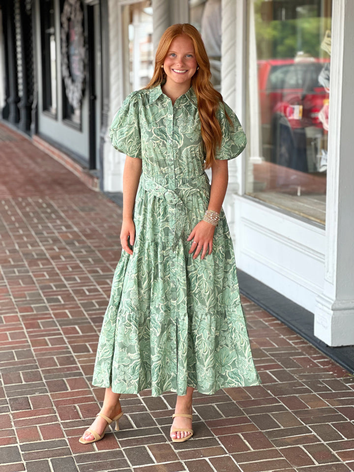 In Your Element Floral Dress in Green