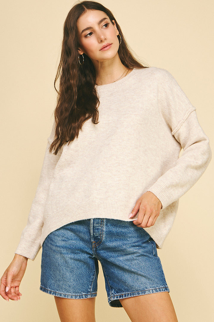 Oatmeal Yarn Knit Sweater