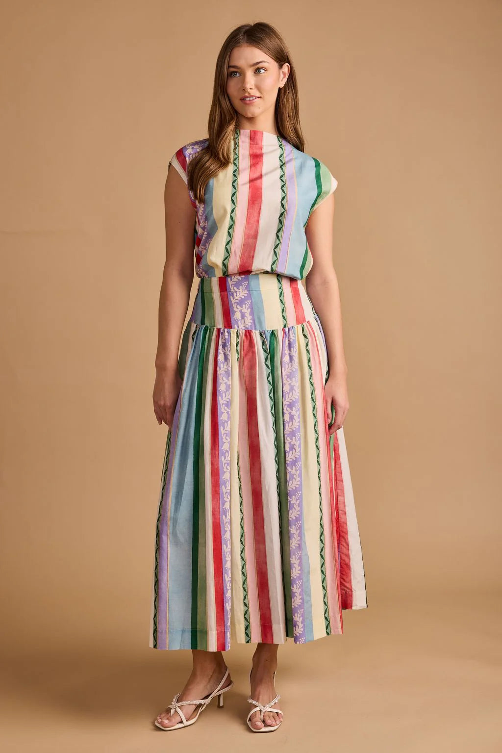 Thomas and Lourdes Edith Skirt in Garden Stripe