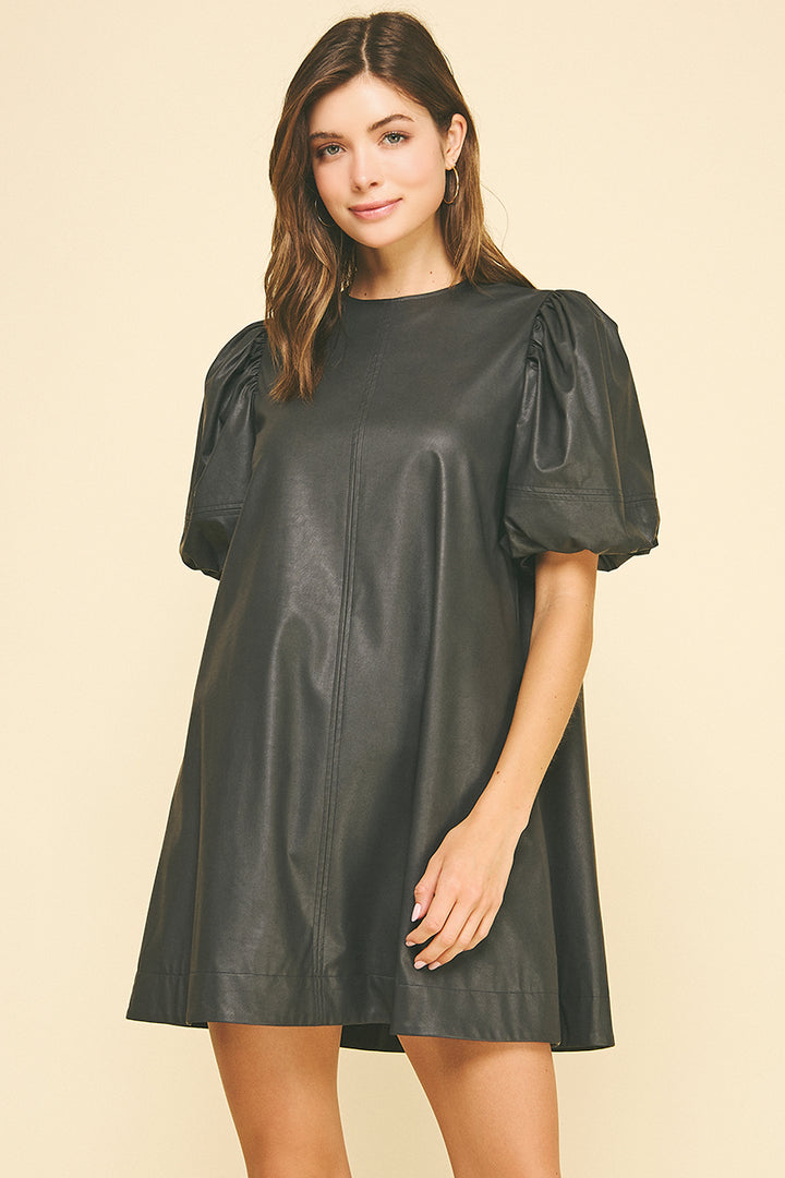 Black Leather Mini Dress