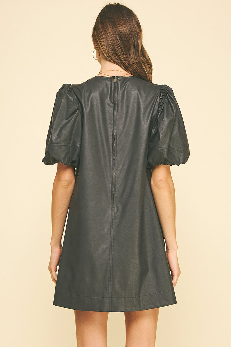 Black Leather Mini Dress