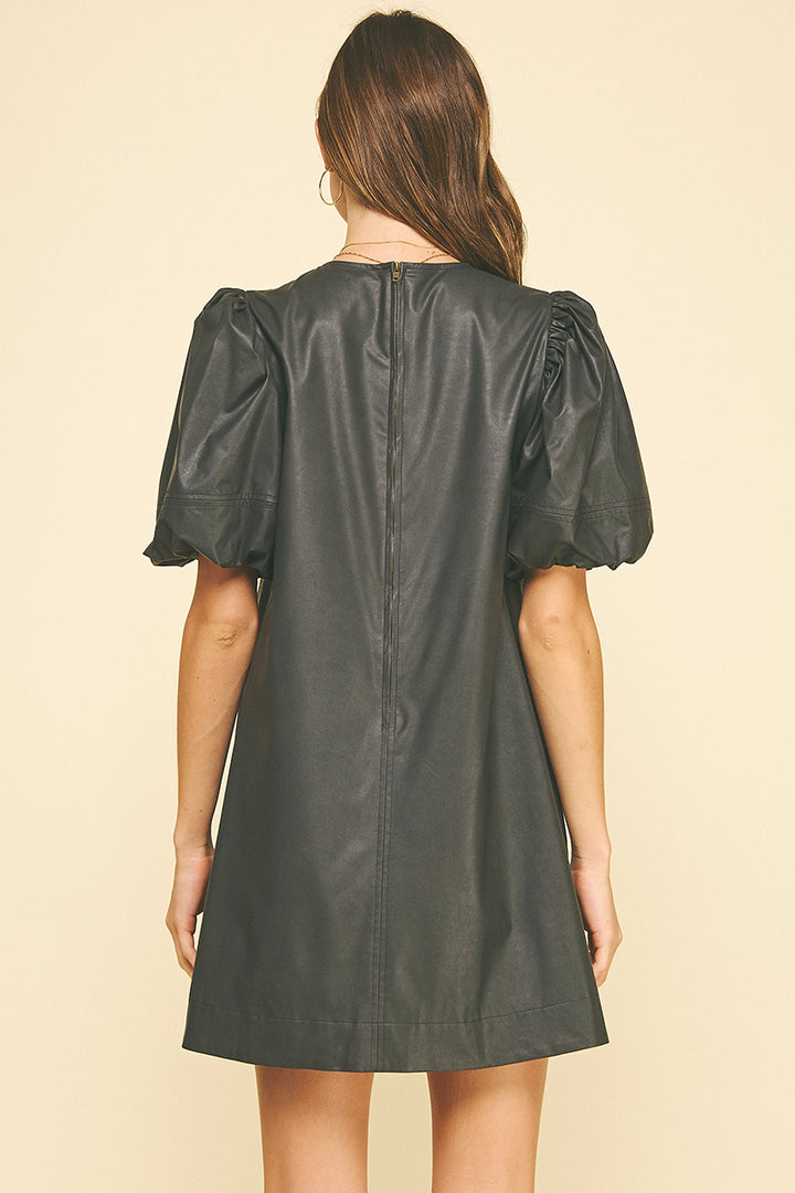 Black Leather Mini Dress
