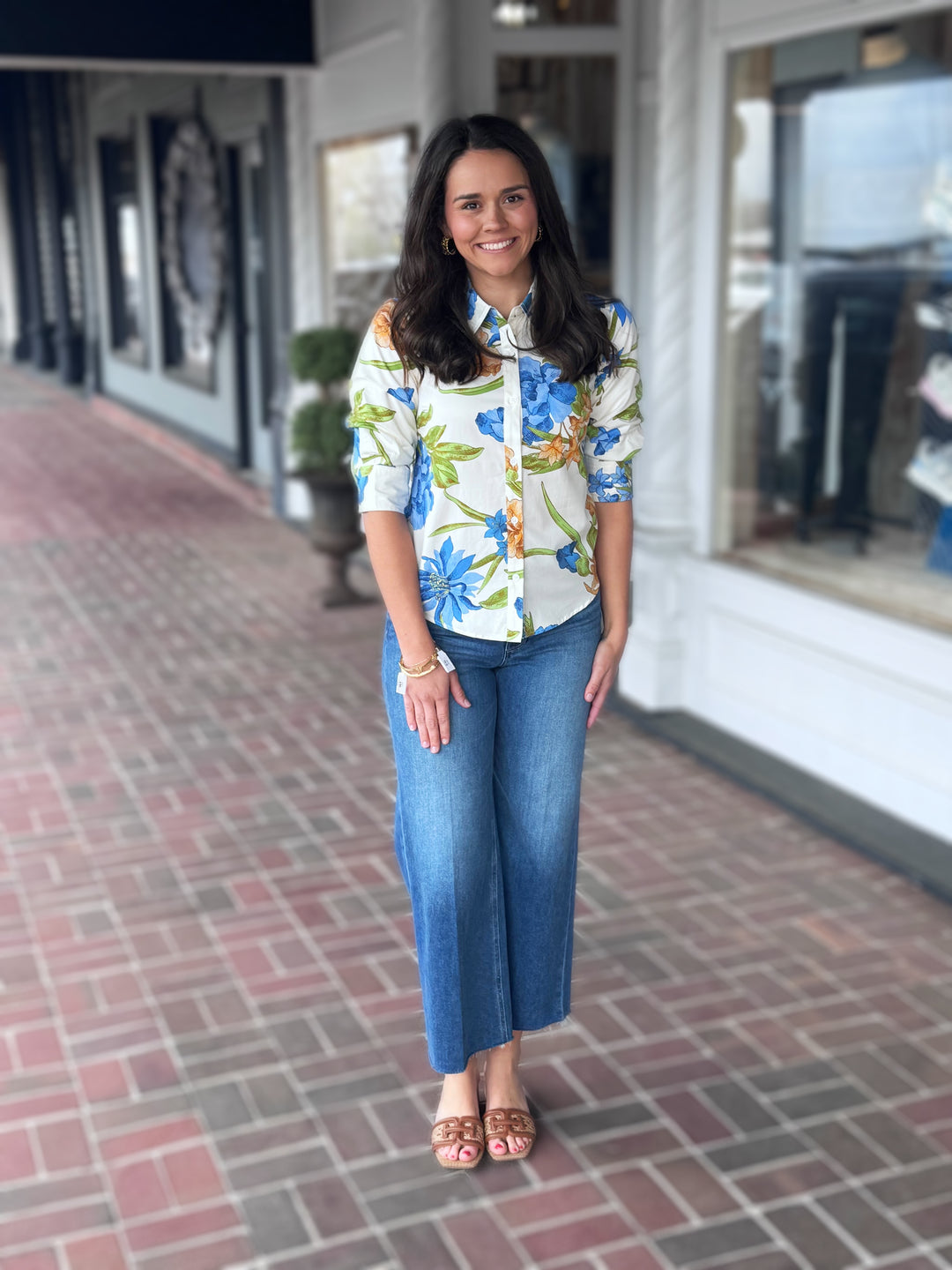 Floral Printed Button Down Top