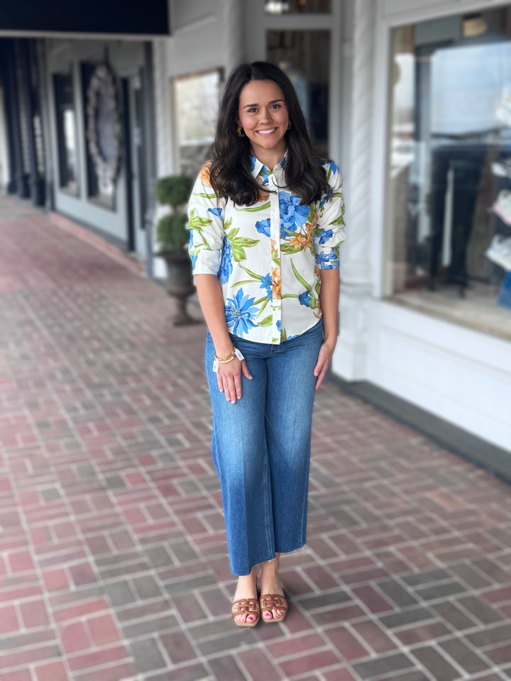 Floral Printed Button Down Top