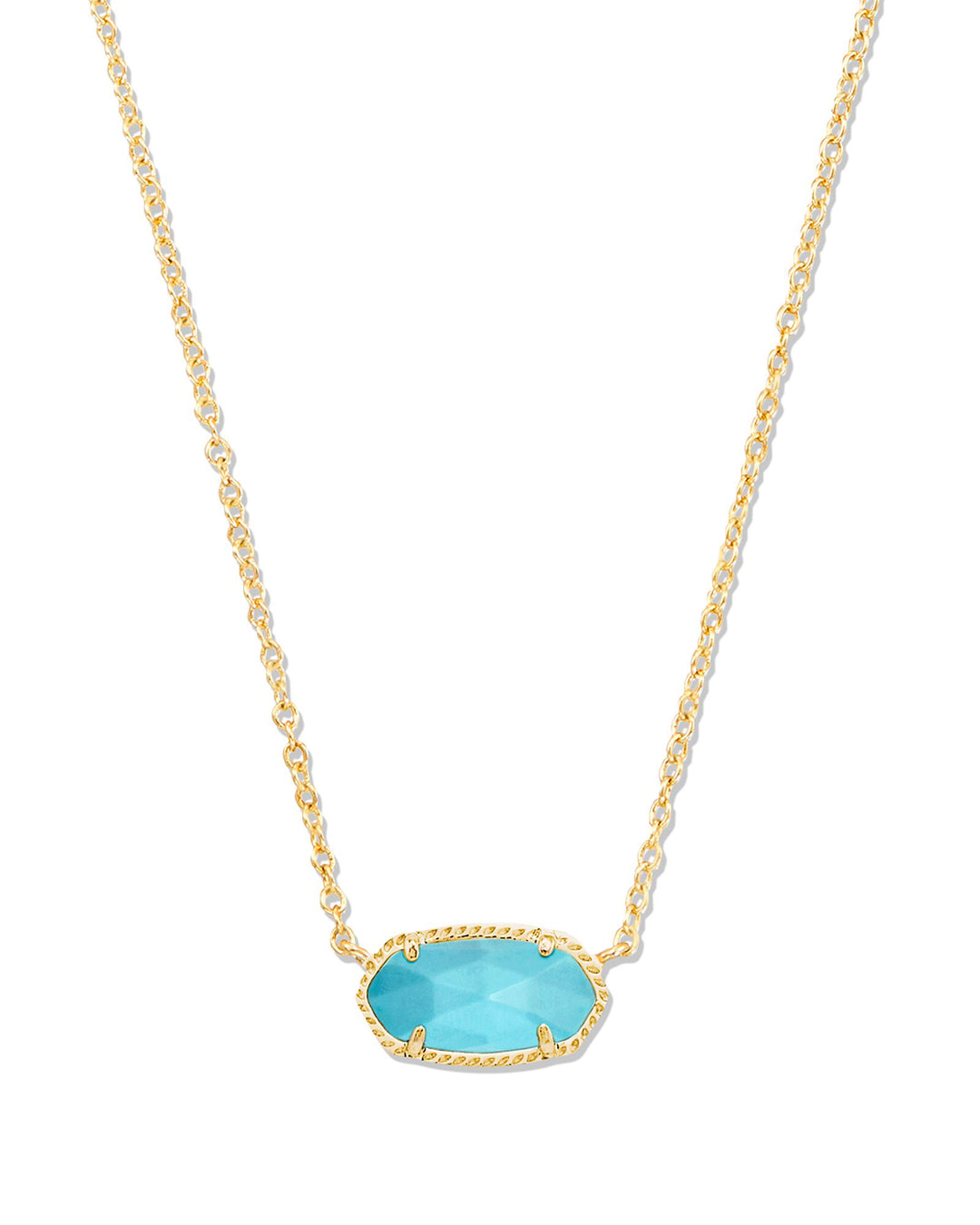 Kendra Scott Elisa Short Pendant in Gold Turquoise Magnesite