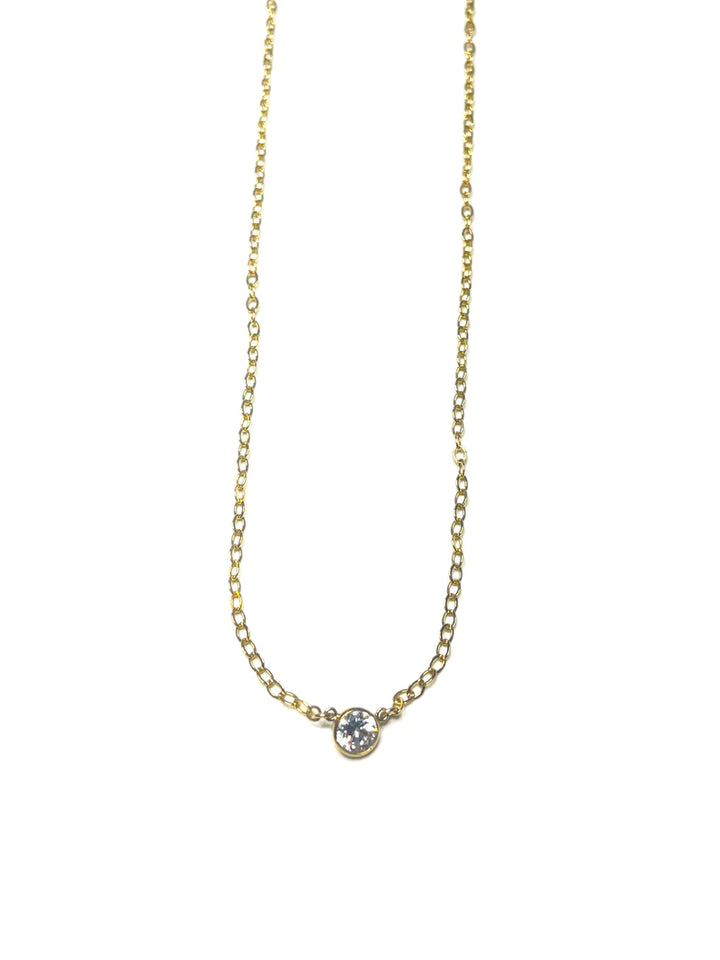 LJ Sonder Steph Solitaire Gold Necklace