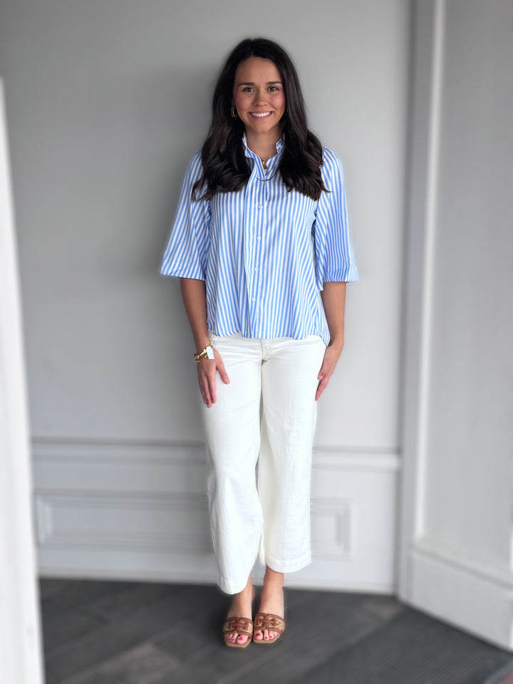 Light Blue Stripe Top