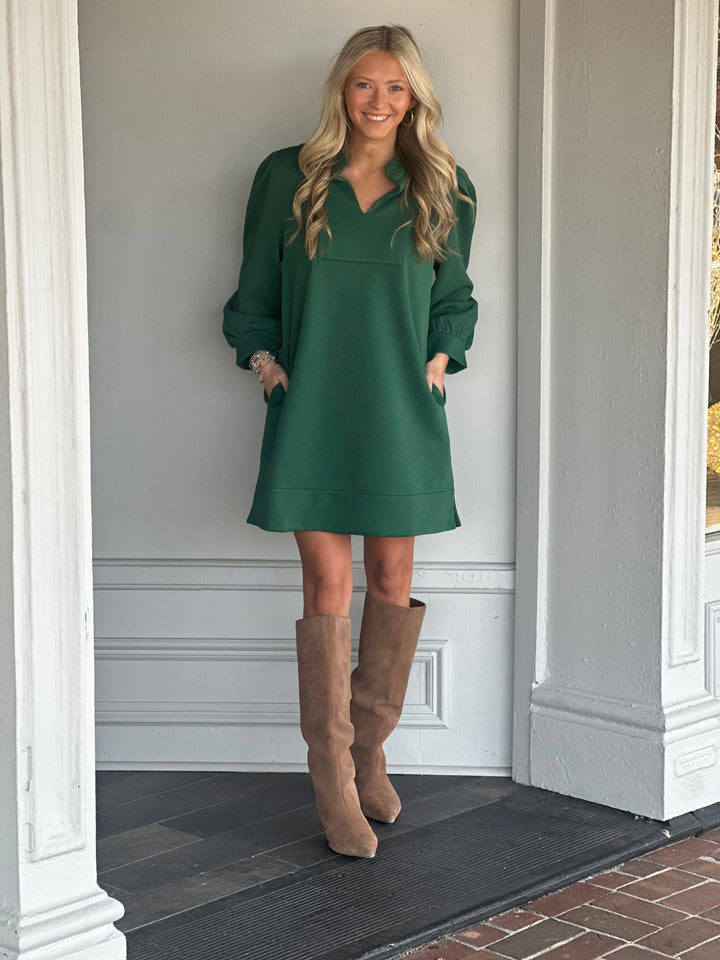 Coming Around Green Dress