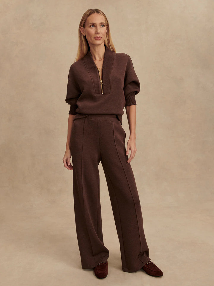 Varley The Wide Leg Pant 30" in Coffee Bean Marl