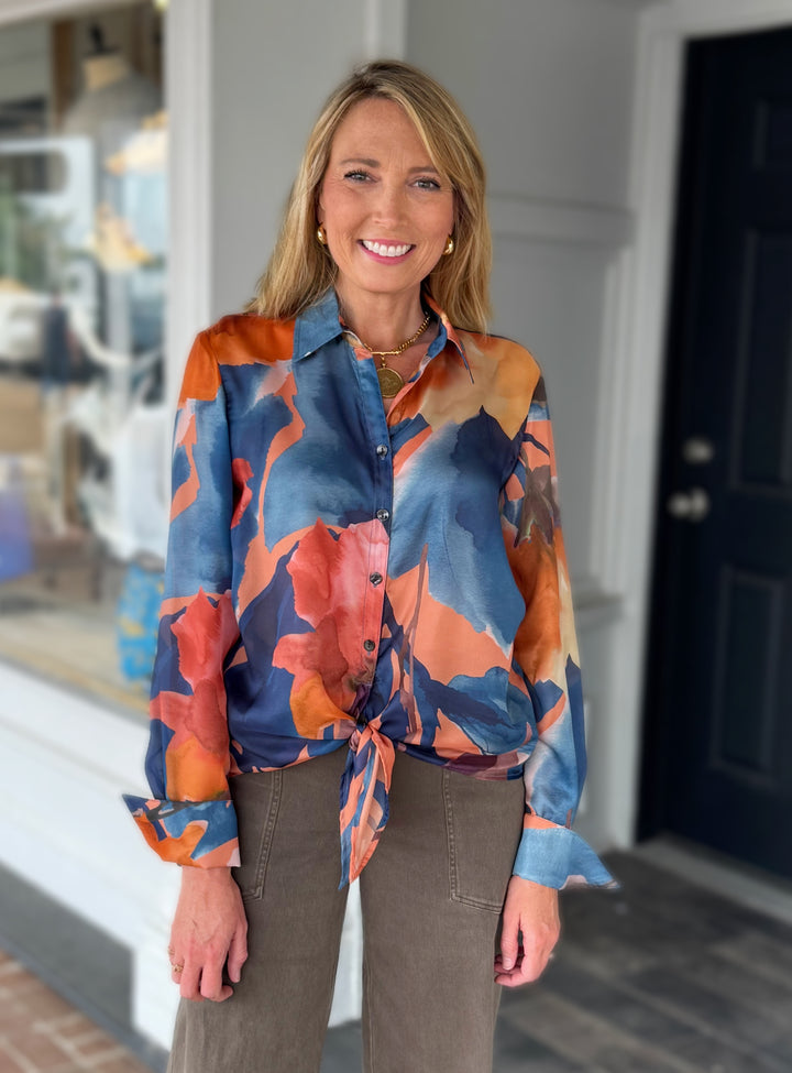Finley Lindy Top in Sunset Floral